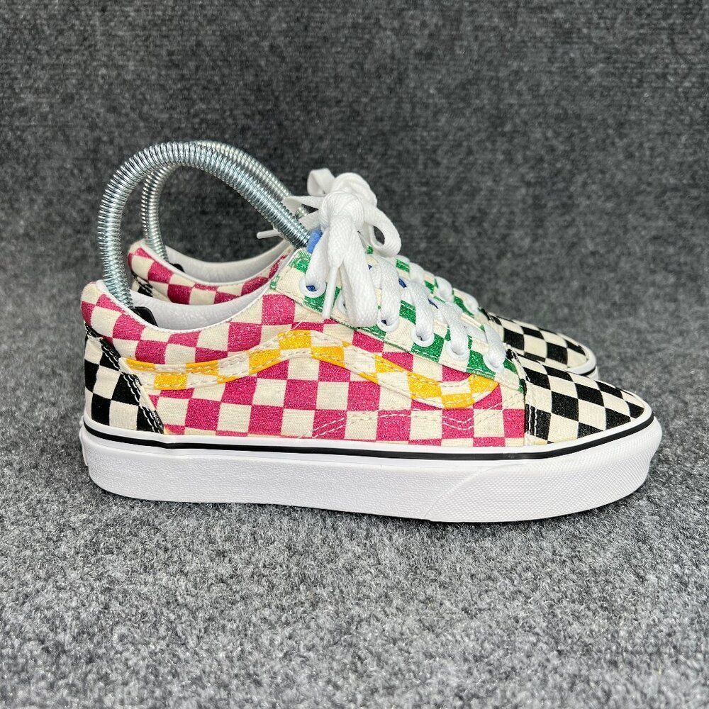 Vans Old Skool Shoes Women's 5.5 Colorful Checkerboard Low Lace Athletic Sneaker